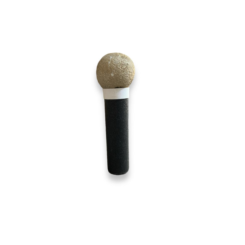 Microfone de Eva Com Isopor - Preto,Prata - i9festas