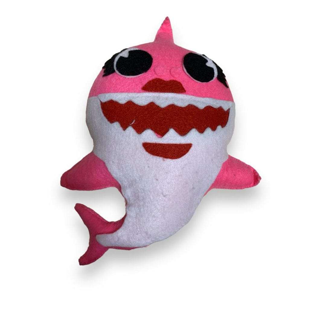Baby Shark de Feltro - Rosa - Rosa - i9festas