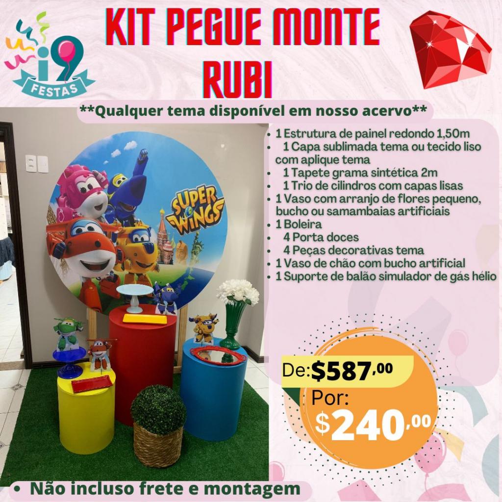 Kit Pegue Monte Rubi - Super Wings - i9festas