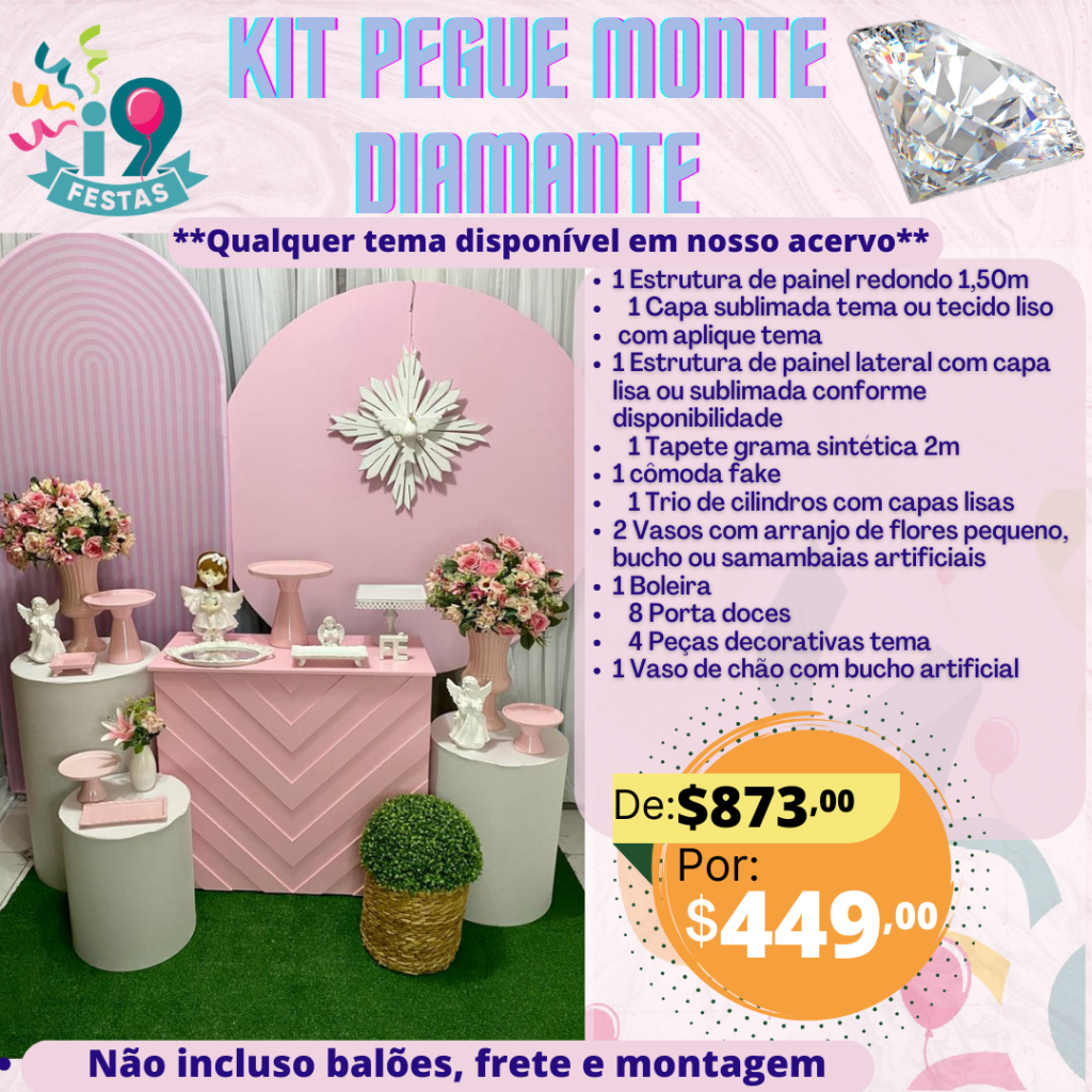 Pegue Monte Diamante - Comunhão Rosa - i9festas