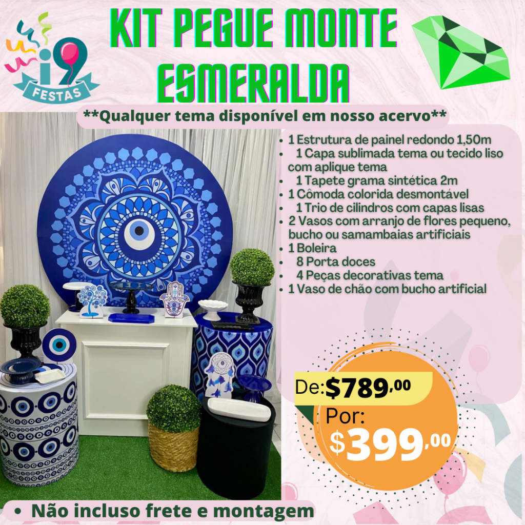 Kit Pegue Monte Esmeralda - Olho Grego - i9festas