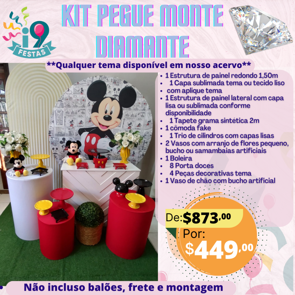 Pegue Monte Diamante - Mickey - i9festas