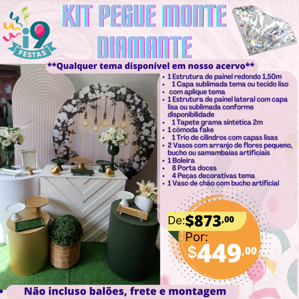 Pegue Monte Diamante - Lâmpadas - i9festas
