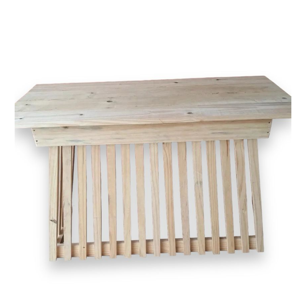 Mesa 1,20M Com Pé Ripado Madeira Pinus Natural - Natural Madeira - i9festas