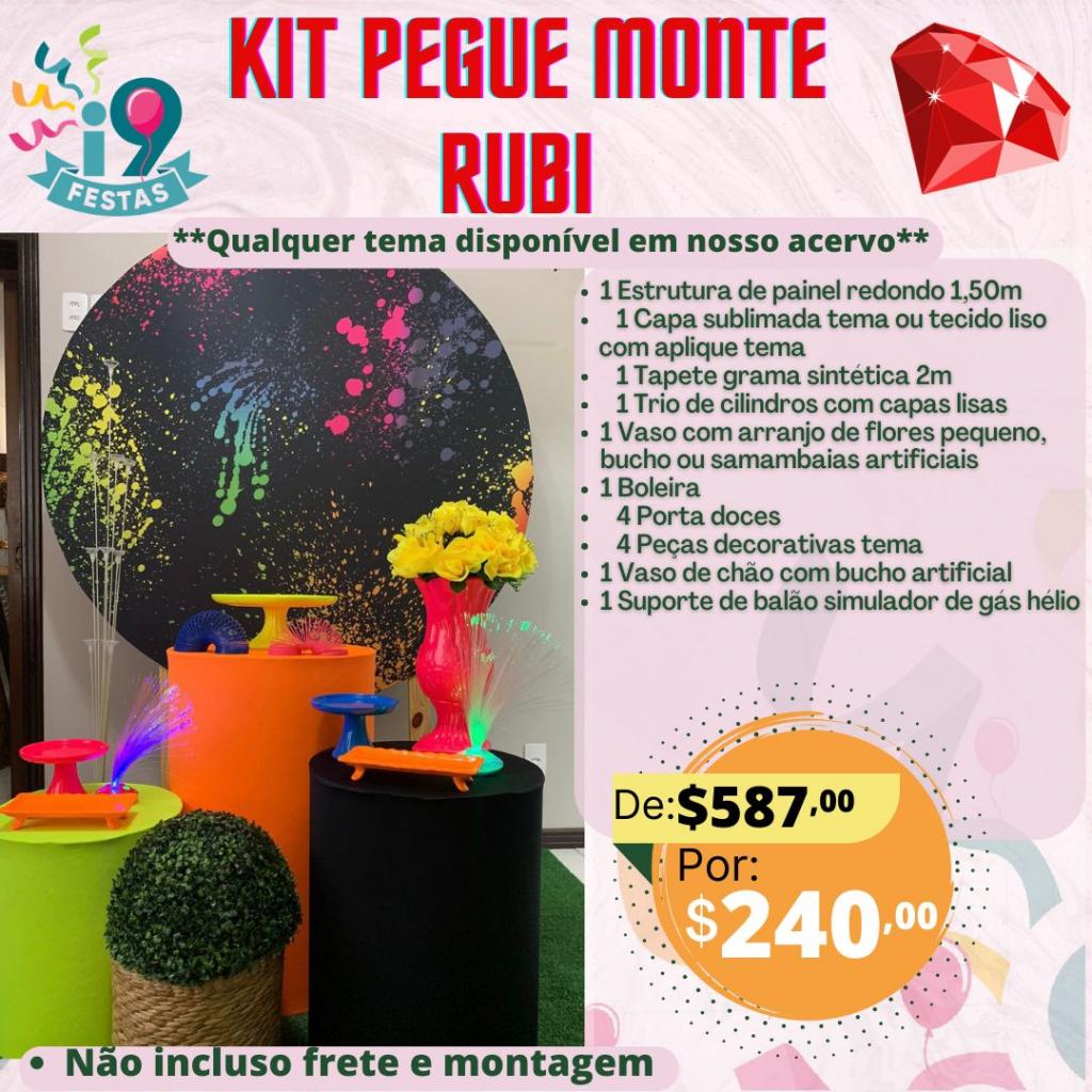 Kit Pegue Monte Rubi - Neon - i9festas