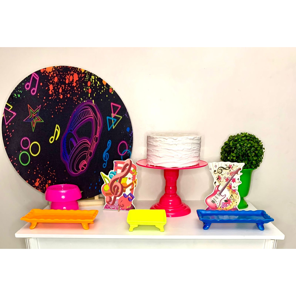 Kit Pegue Monte Mini Festa - Neon Music - i9festas