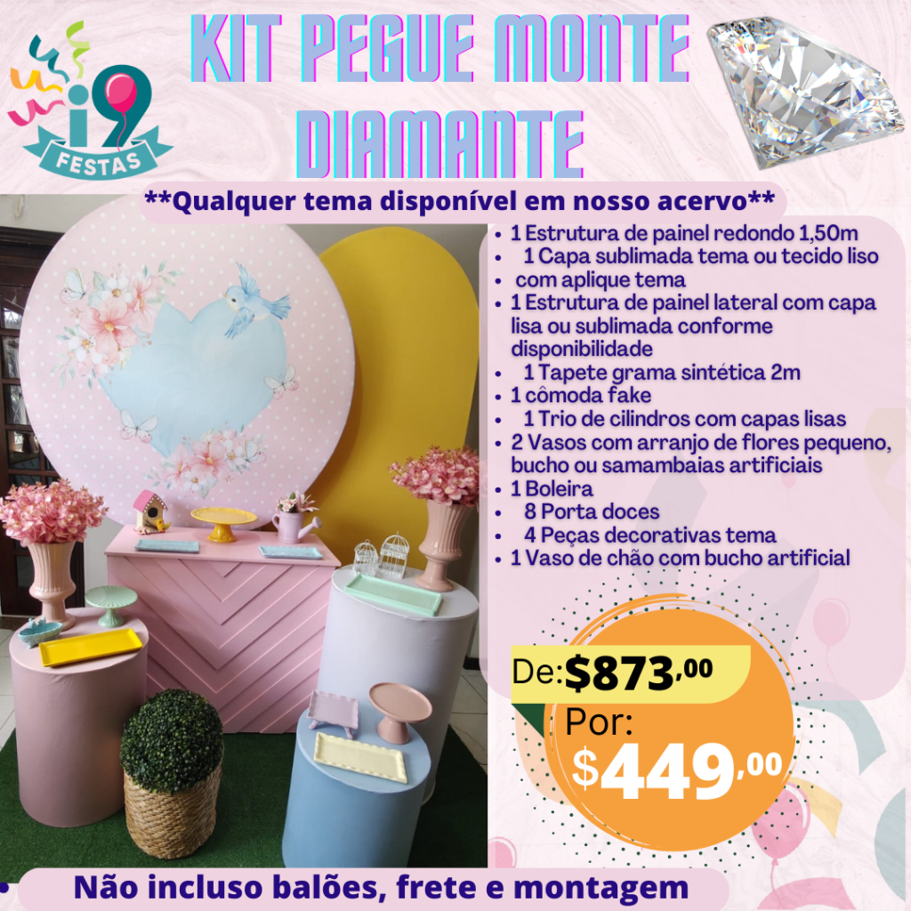 Pegue Monte Diamante - Jardim Coração - i9festas