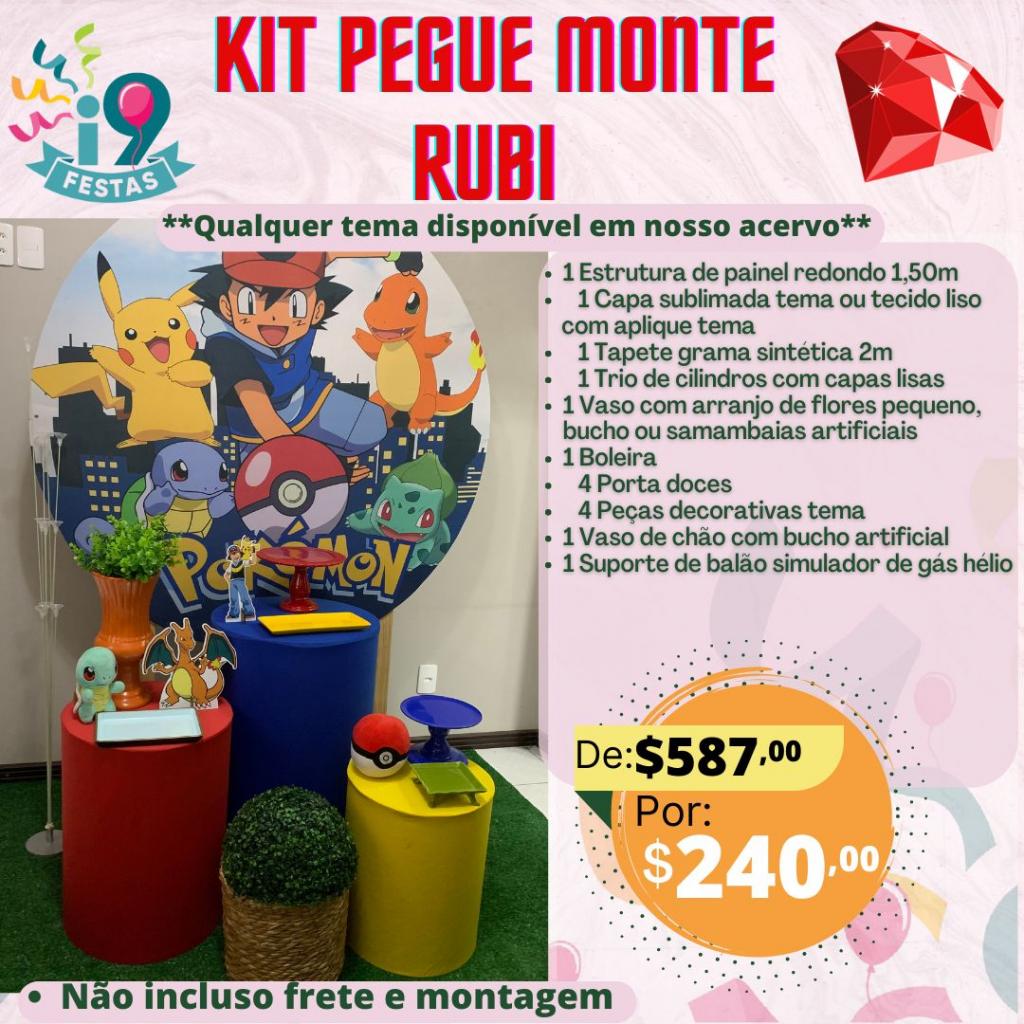 Kit Pegue Monte Rubi - Pokemon - i9festas