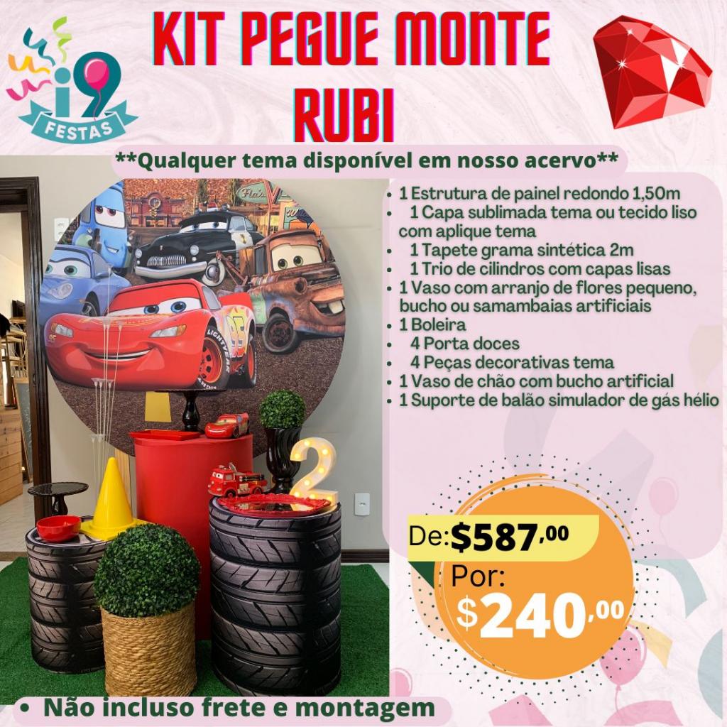 Kit Pegue Monte Rubi - Carros - i9festas