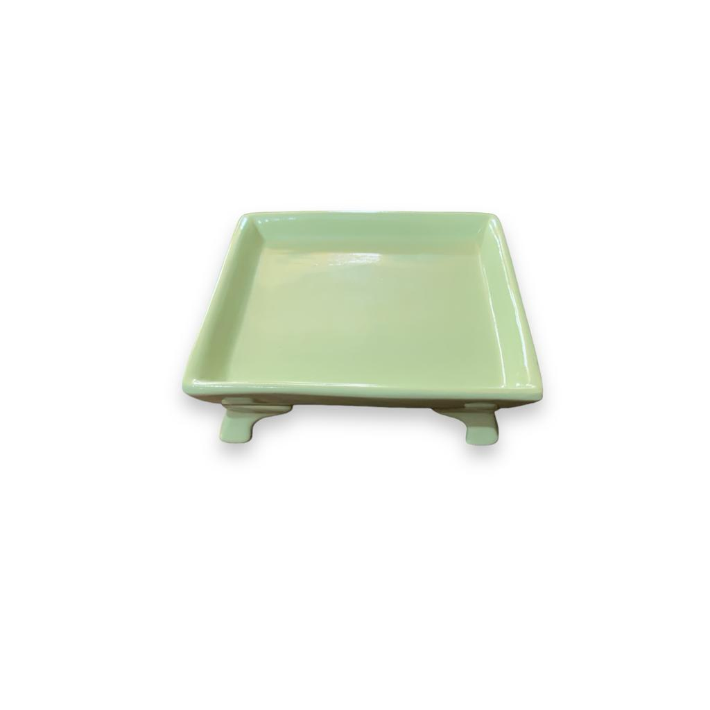 Bandeja Quadrada Com Pé - Verde Candy - Verde Candy - i9festas