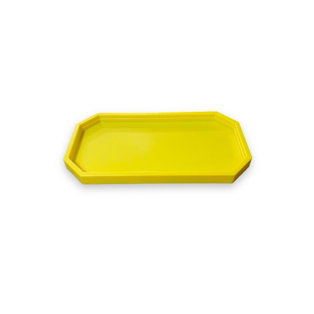 Bandeja Retangular Chanfrada - Amarela - Amarelo - i9festas