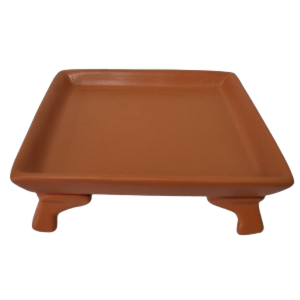 Bandeja Quadrada Com Pé - Terracota - Terracota - i9festas