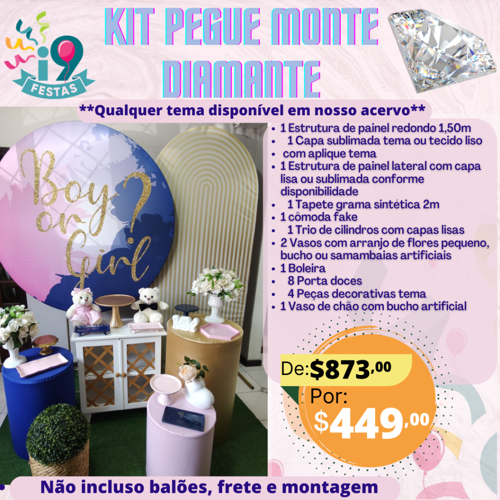 Pegue Monte Diamante - Chá Revelação Boy Girl - i9festas