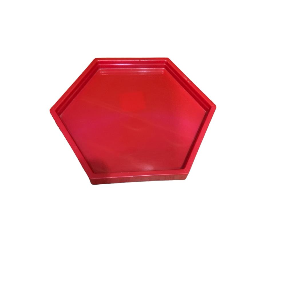 Bandeja Hexagonal - Vermelha M - Vermelho - i9festas