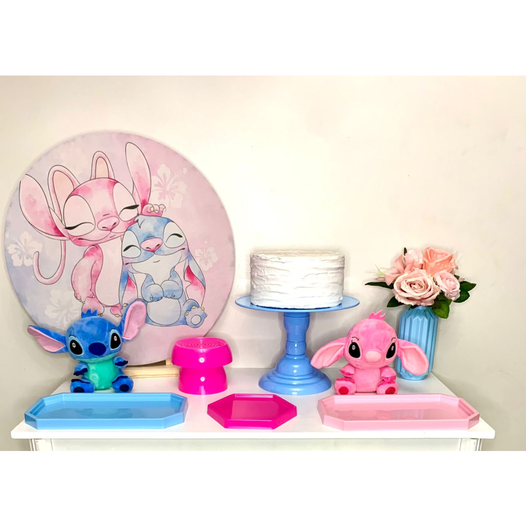 Kit Pegue Monte Mini Festa - Stitch E Angel 2 - i9festas
