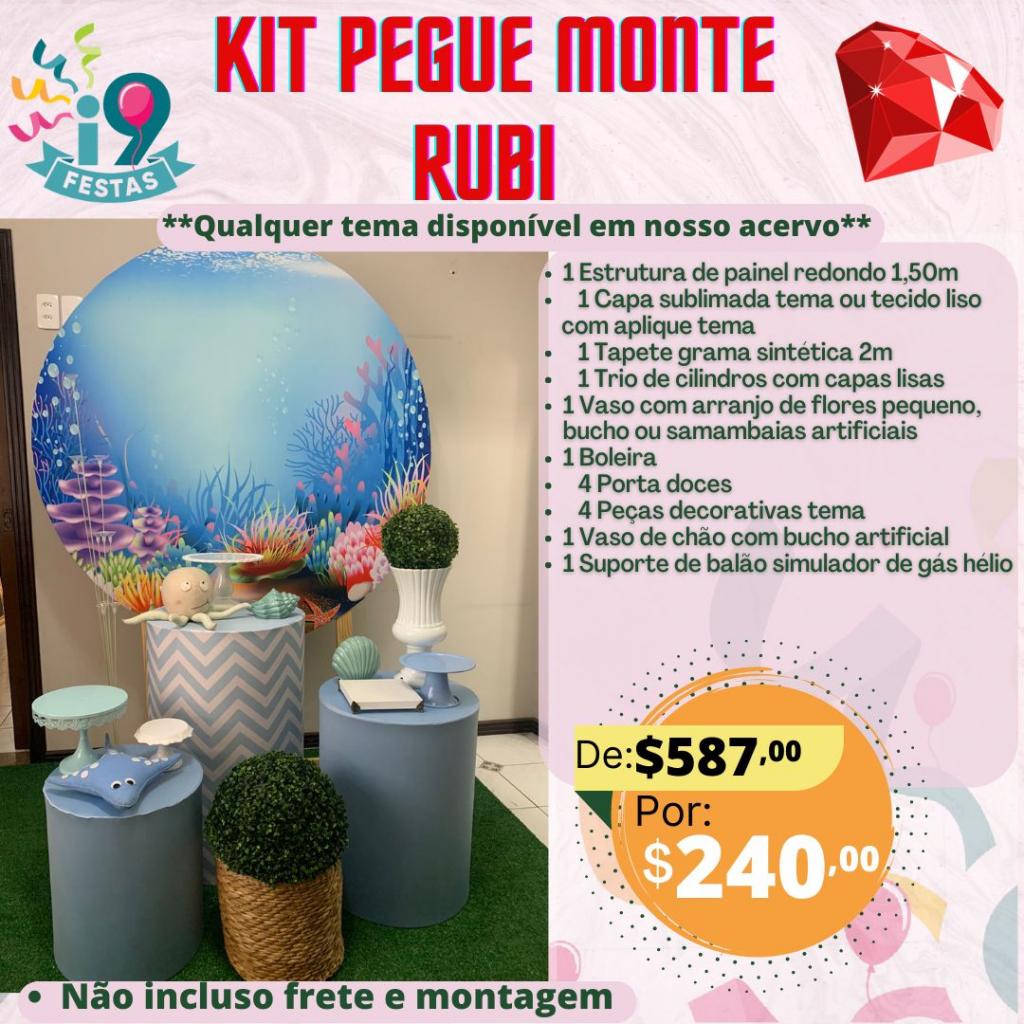 Kit Pegue Monte Rubi - Fundo Do Mar - i9festas