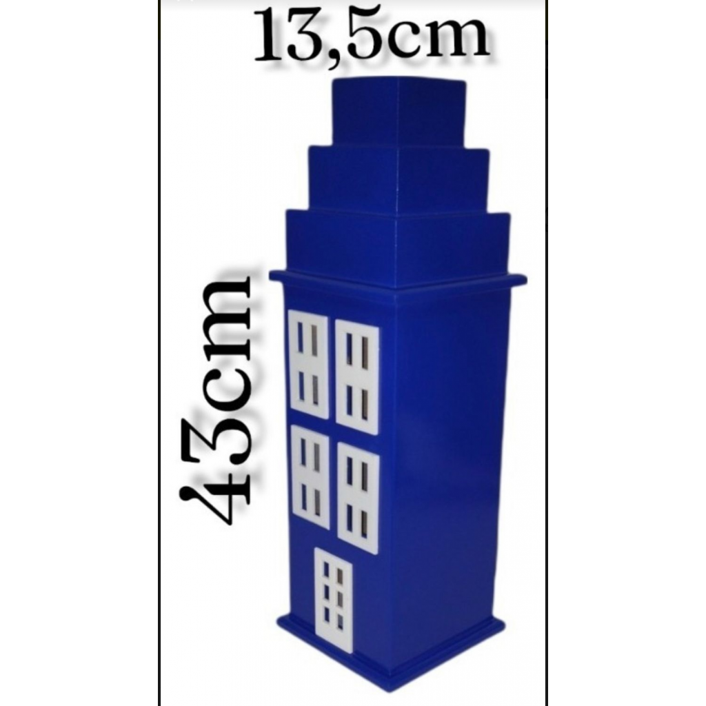 Prédio Azul Mdf 43Cm - Azul - i9festas