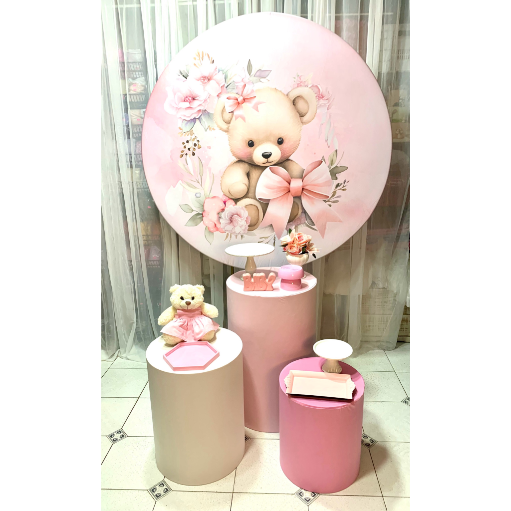 Kit Pegue Monte Pérola Ursa Laço Rosa  - i9festas