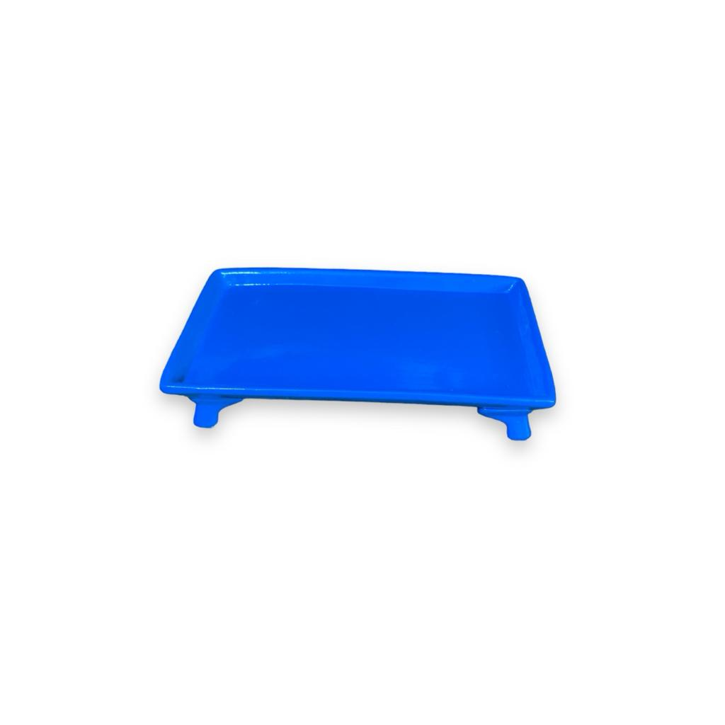 Bandeja Retangular Com Pé  - Azul Cobalto - Azul Cobalto - i9festas