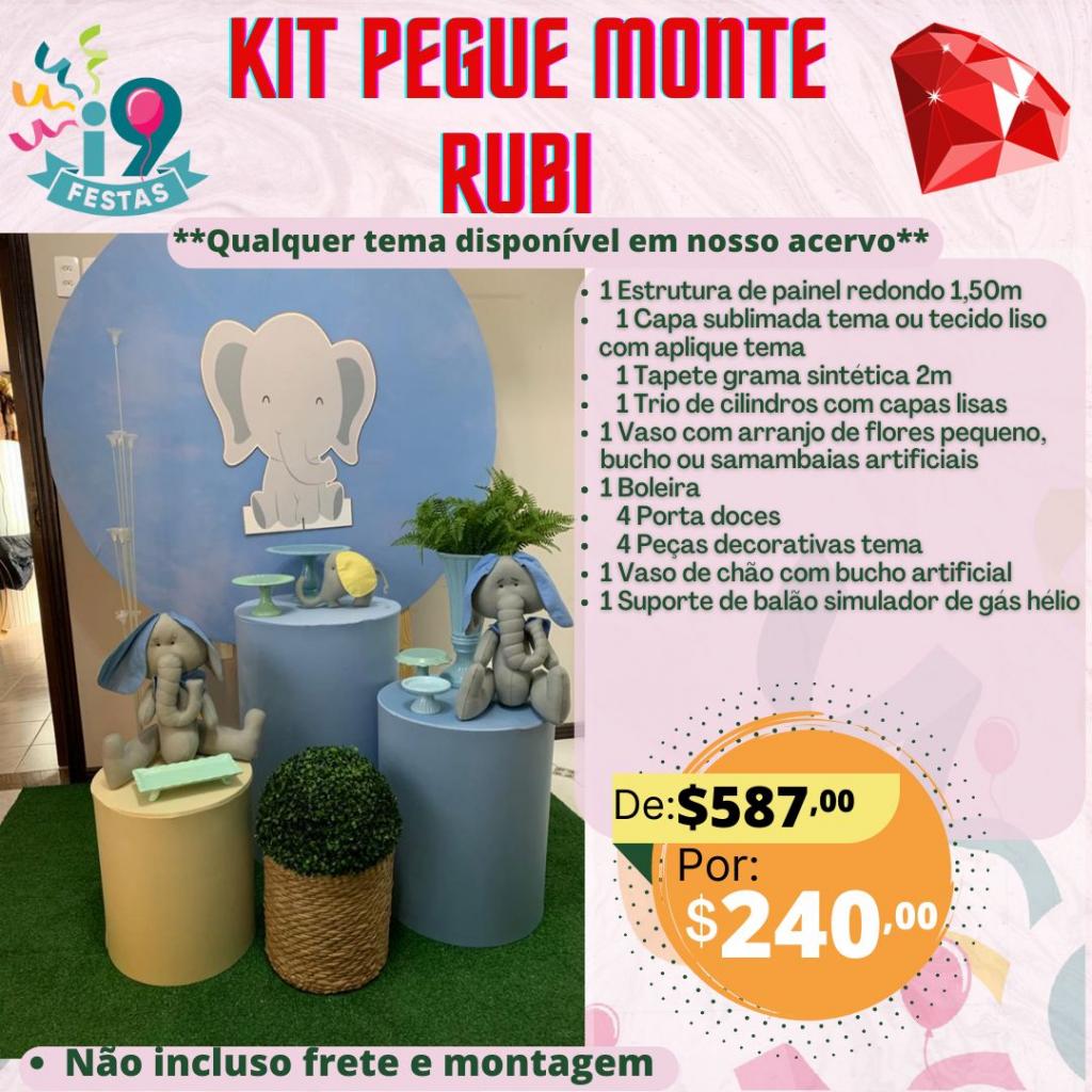 Kit Pegue Monte Rubi - Elefantinho - i9festas