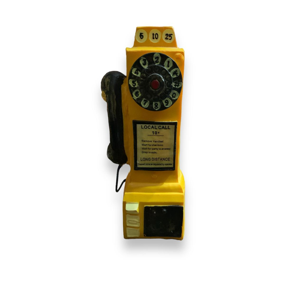 Telefone Antigo - Amarelo - Amarelo,Preto - i9festas