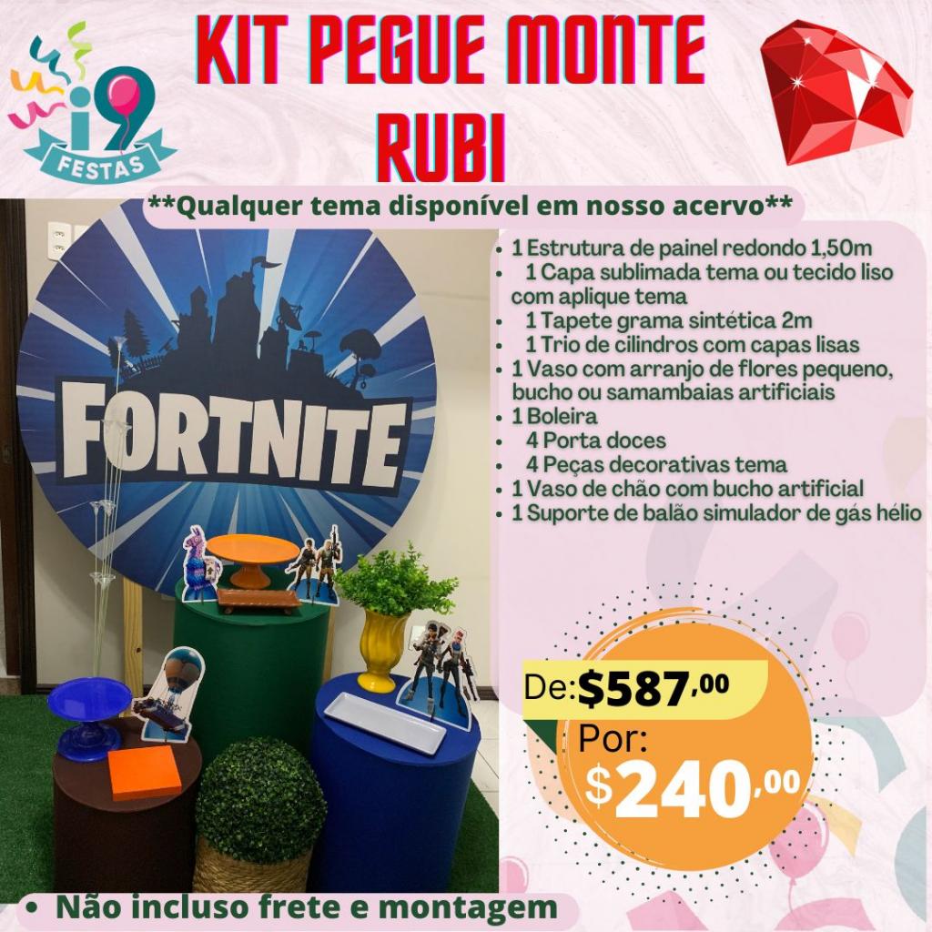 Kit Pegue Monte Rubi - Fortnite - i9festas