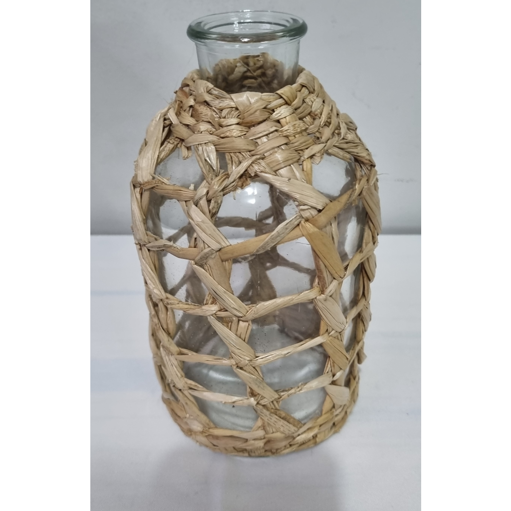 Vaso de Vidro Com Palha M - i9festas