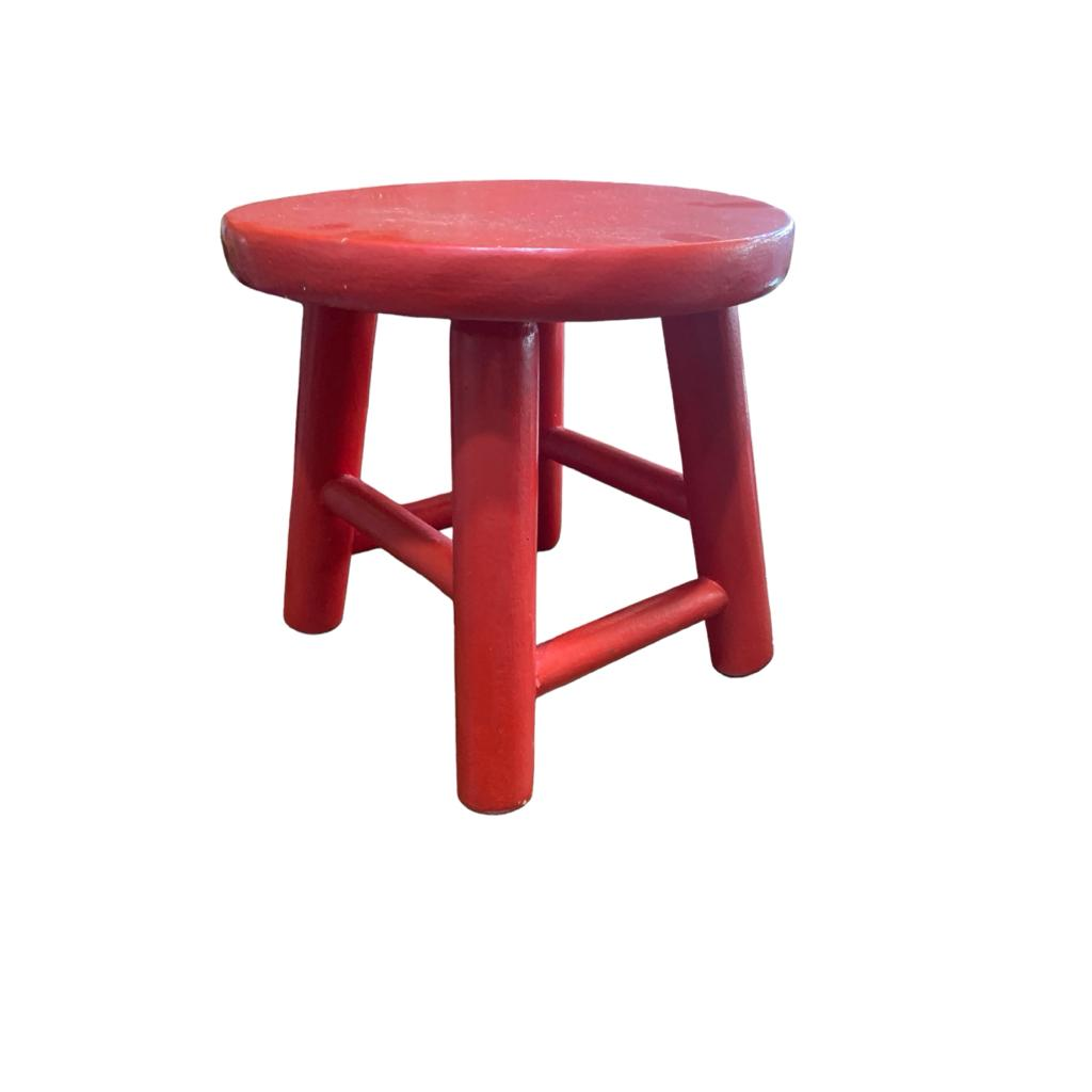 Banquinho de Madeira - Vermelho - Vermelho - i9festas