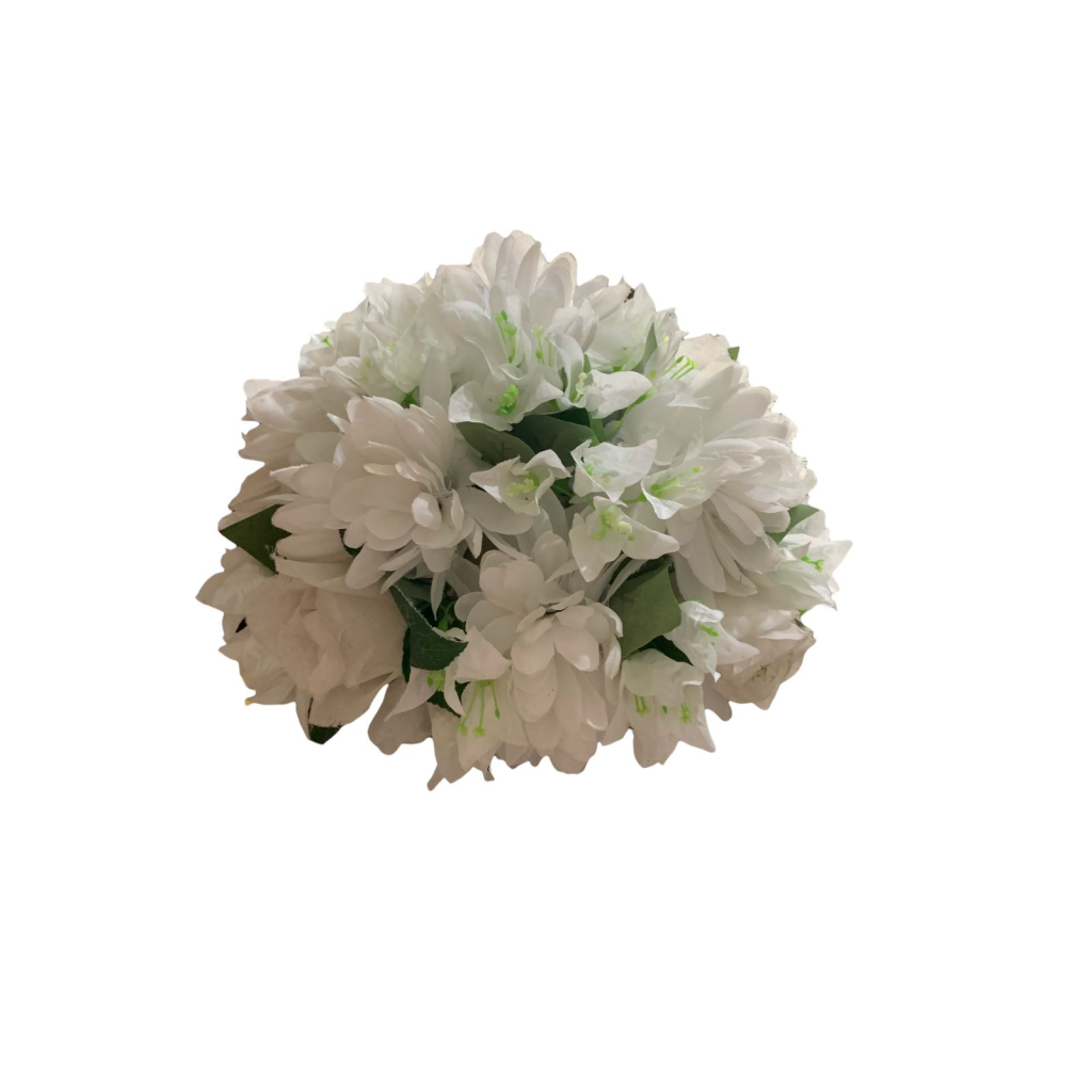 Arranjo de Flores Artificiais Pequeno Branco - Branco - i9festas