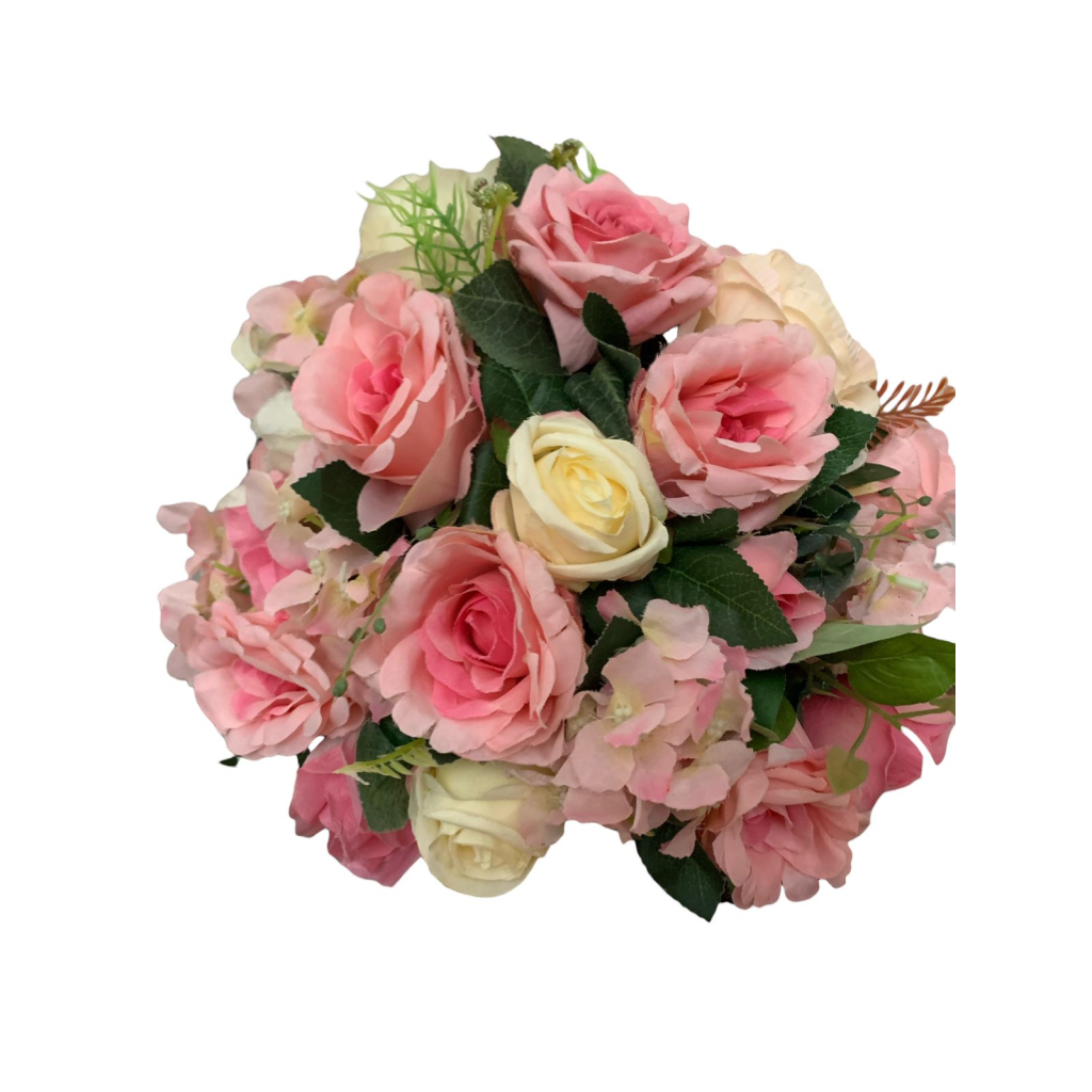 Arranjo de Flores Artificiais Pequeno Rosa Com Off - Rosa - i9festas