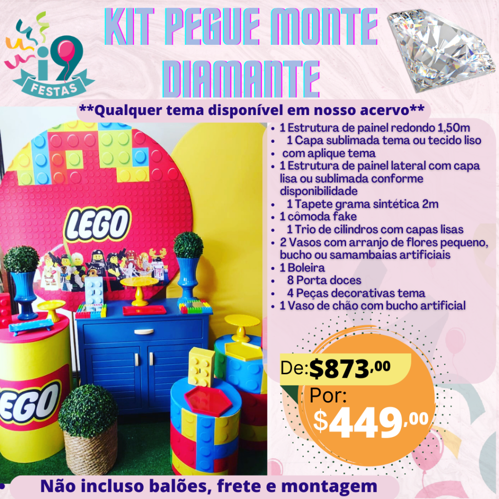 Pegue Monte Diamante - Lego - i9festas