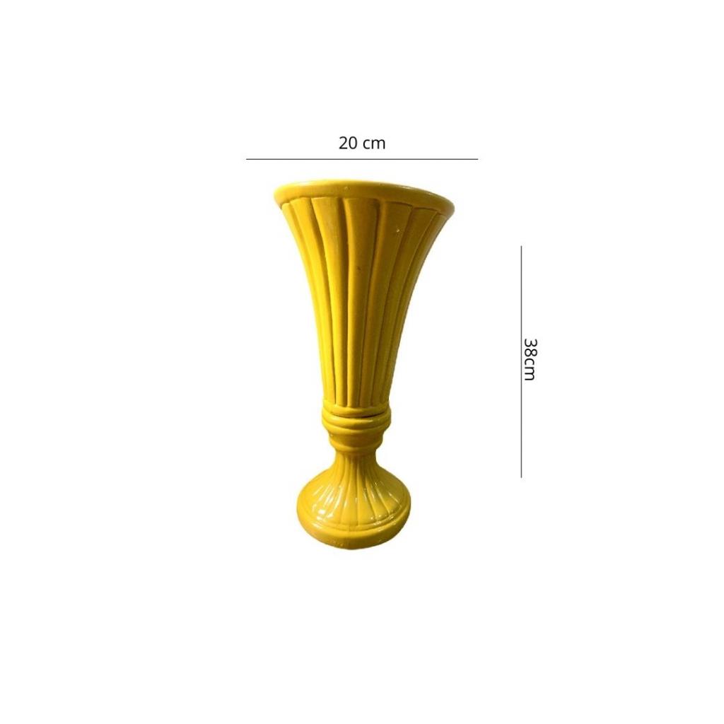 Vaso Conico Amarelo G - Amarelo - i9festas