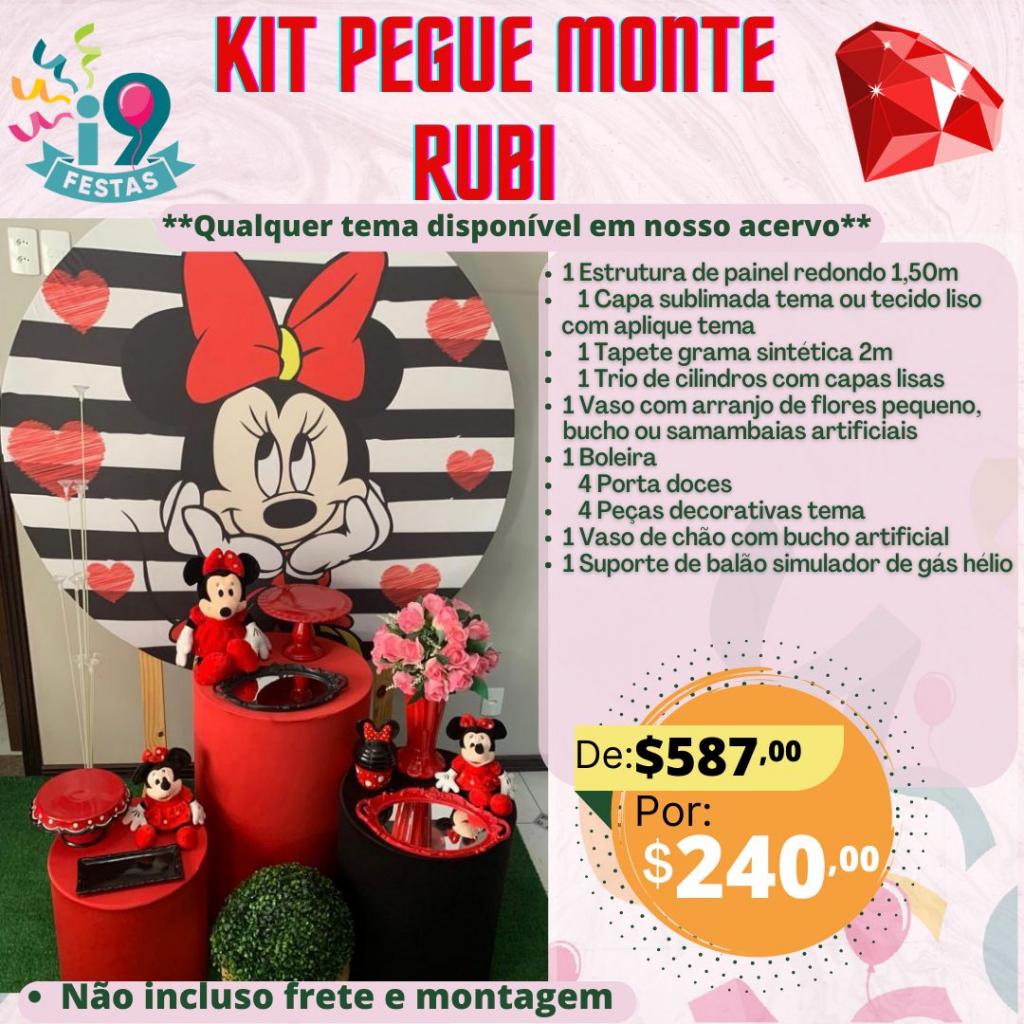 Kit Pegue Monte Rubi - Minnie - i9festas