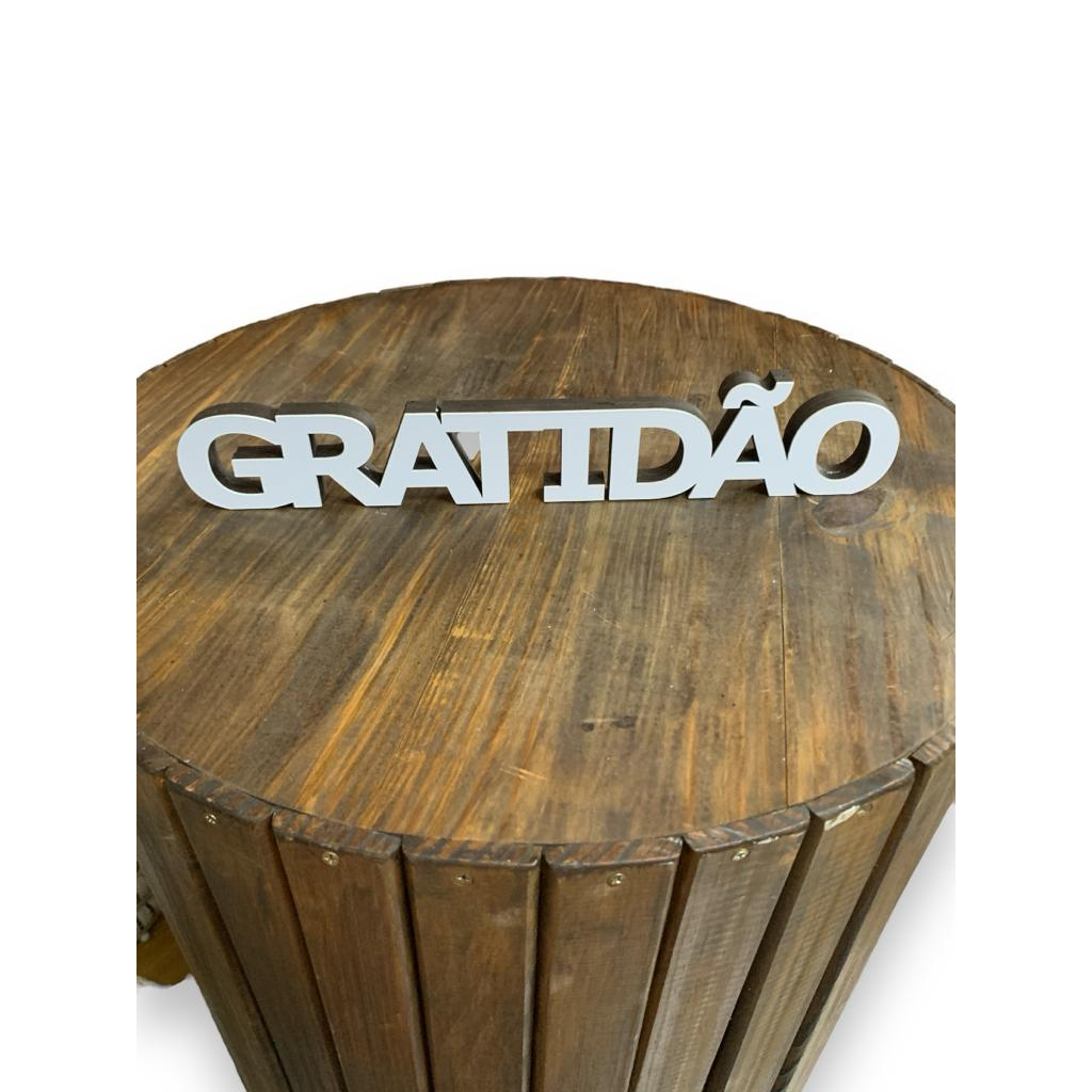 Palavra ''Gratidão'' - Branco - Branco - i9festas