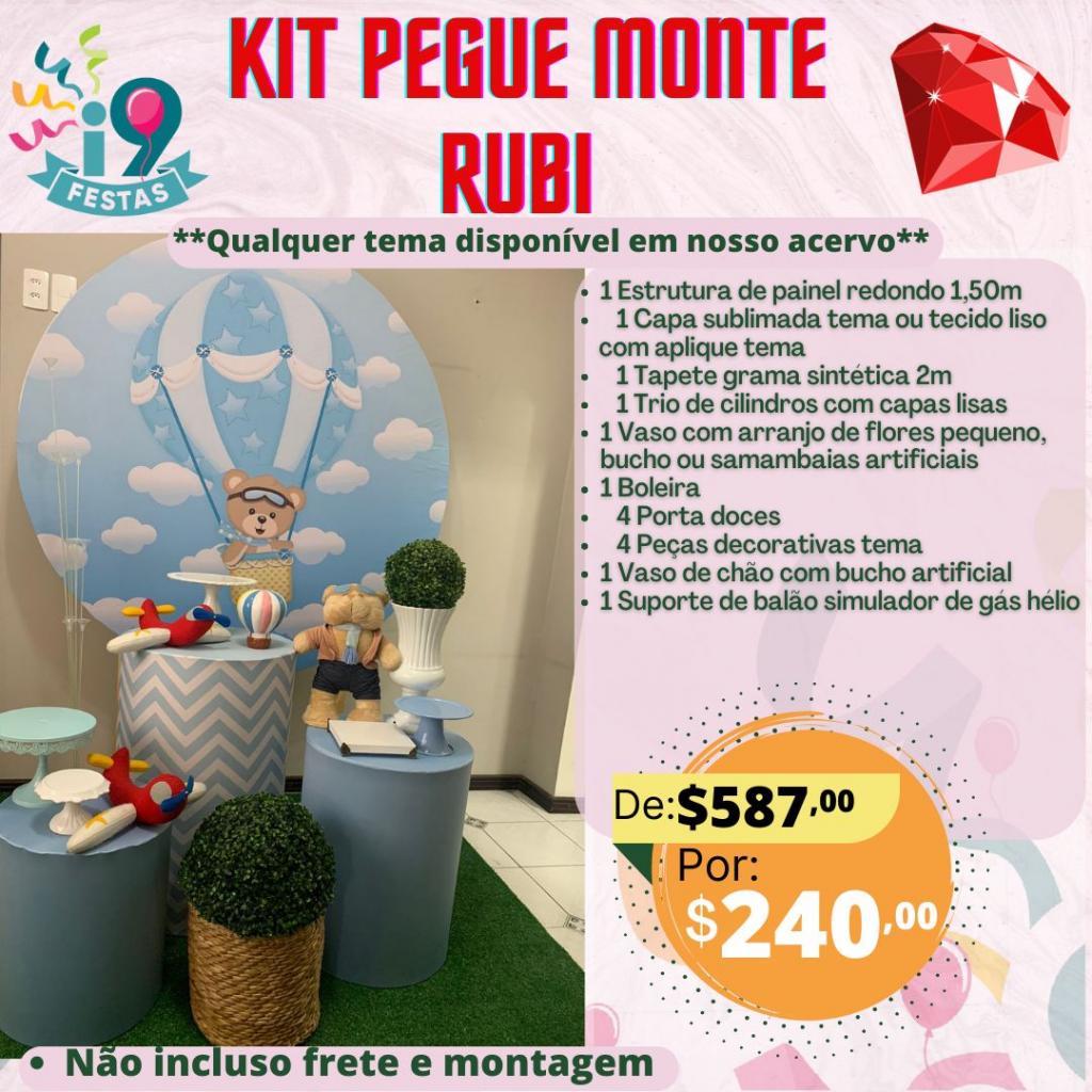 Kit Pegue Monte Rubi - Urso Aviador - i9festas