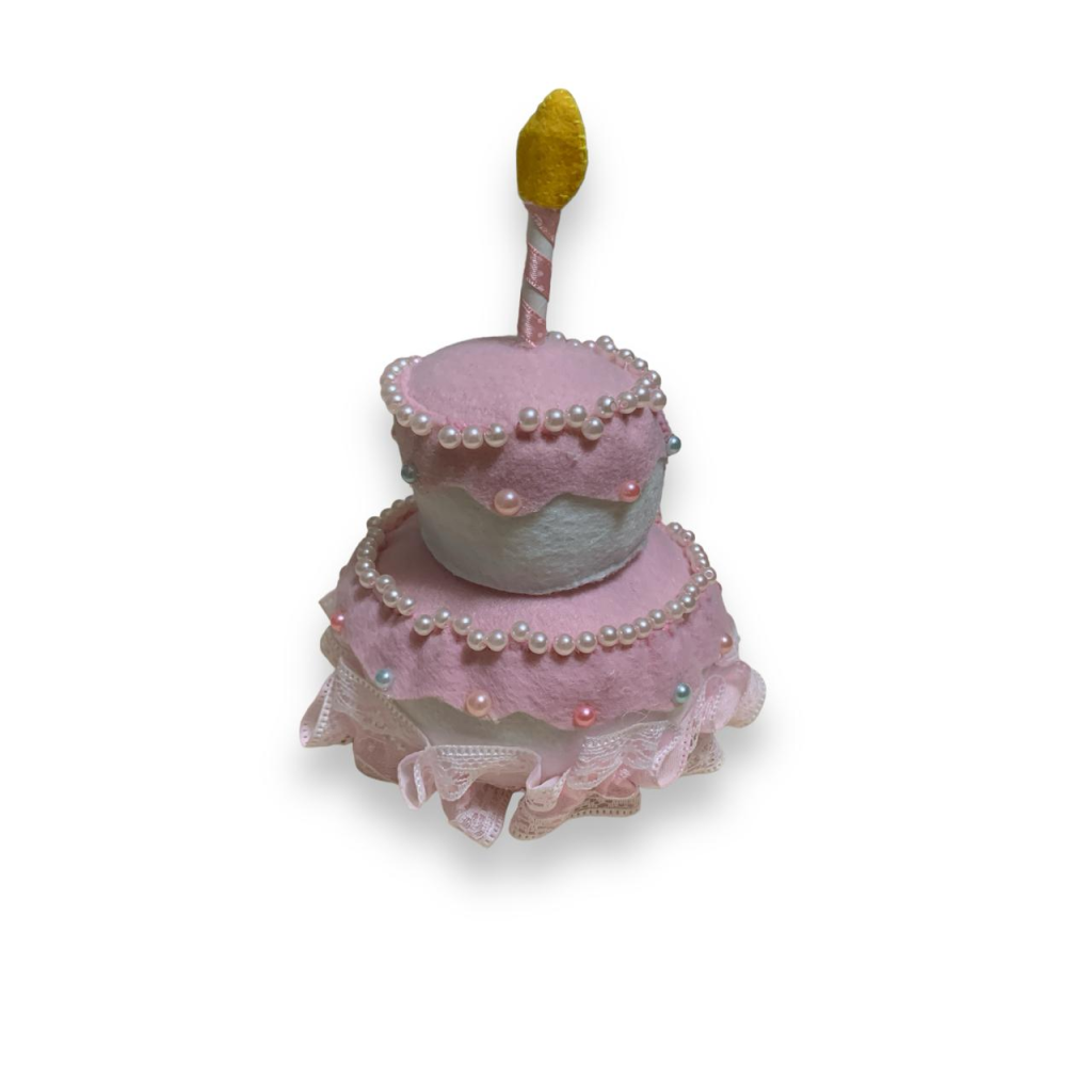 Mini Bolo de Feltro - Rosa - Rosa - i9festas