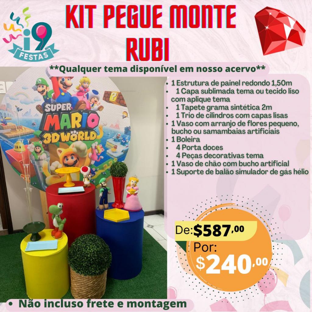Kit Pegue Monte Rubi - Super Mario World - i9festas