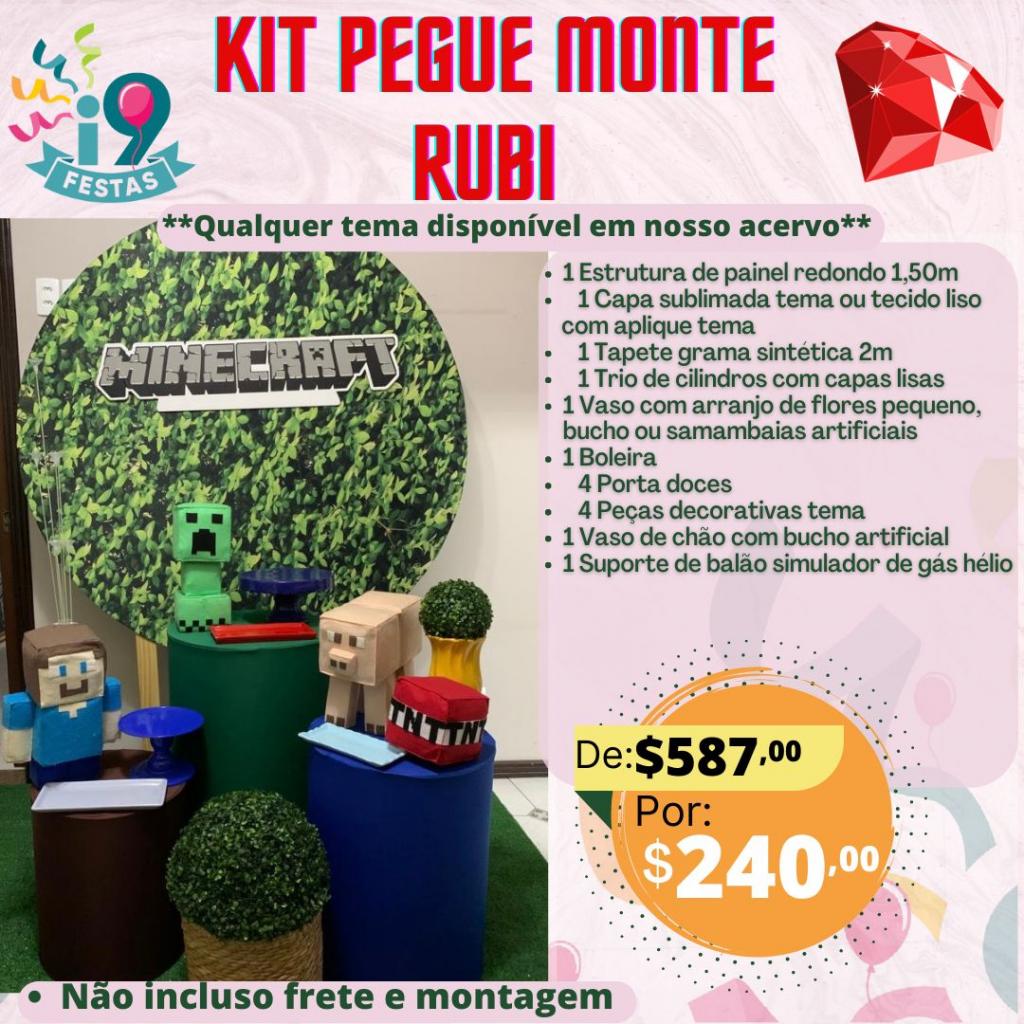 Kit Pegue Monte Rubi - Minecraft - i9festas
