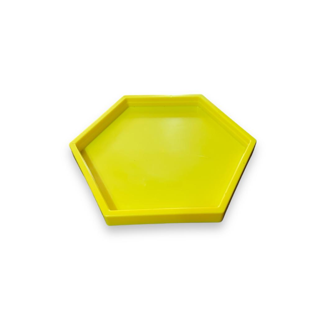 Bandeja Hexagonal - Amarela M - Amarelo - i9festas