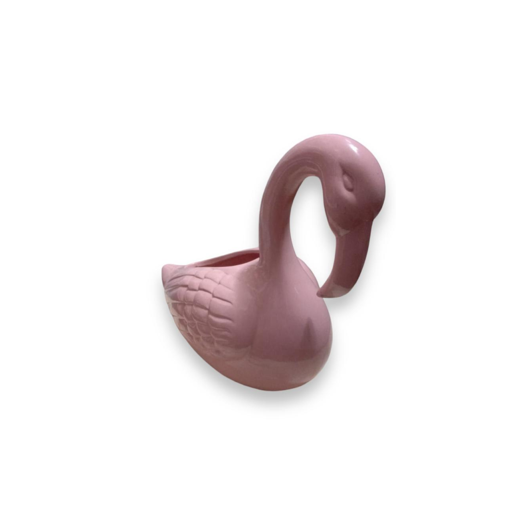 Vaso de Flamingo de Cerâmica - Rosa - i9festas