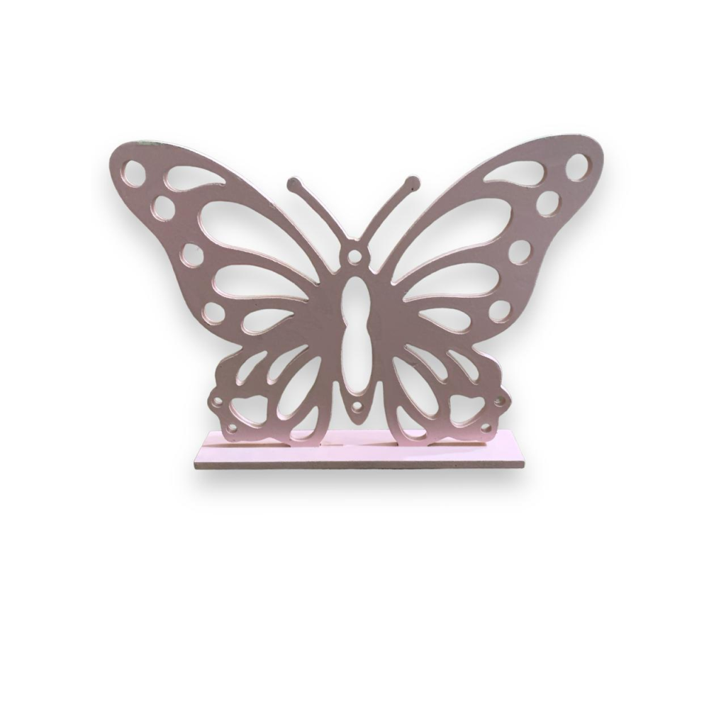 Borboleta 3D Mdf - Rosa - Rosa - i9festas
