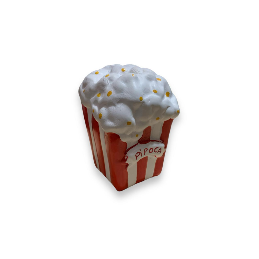 Balde de Pipoca de Cerâmica - Vermelho,Branco - i9festas