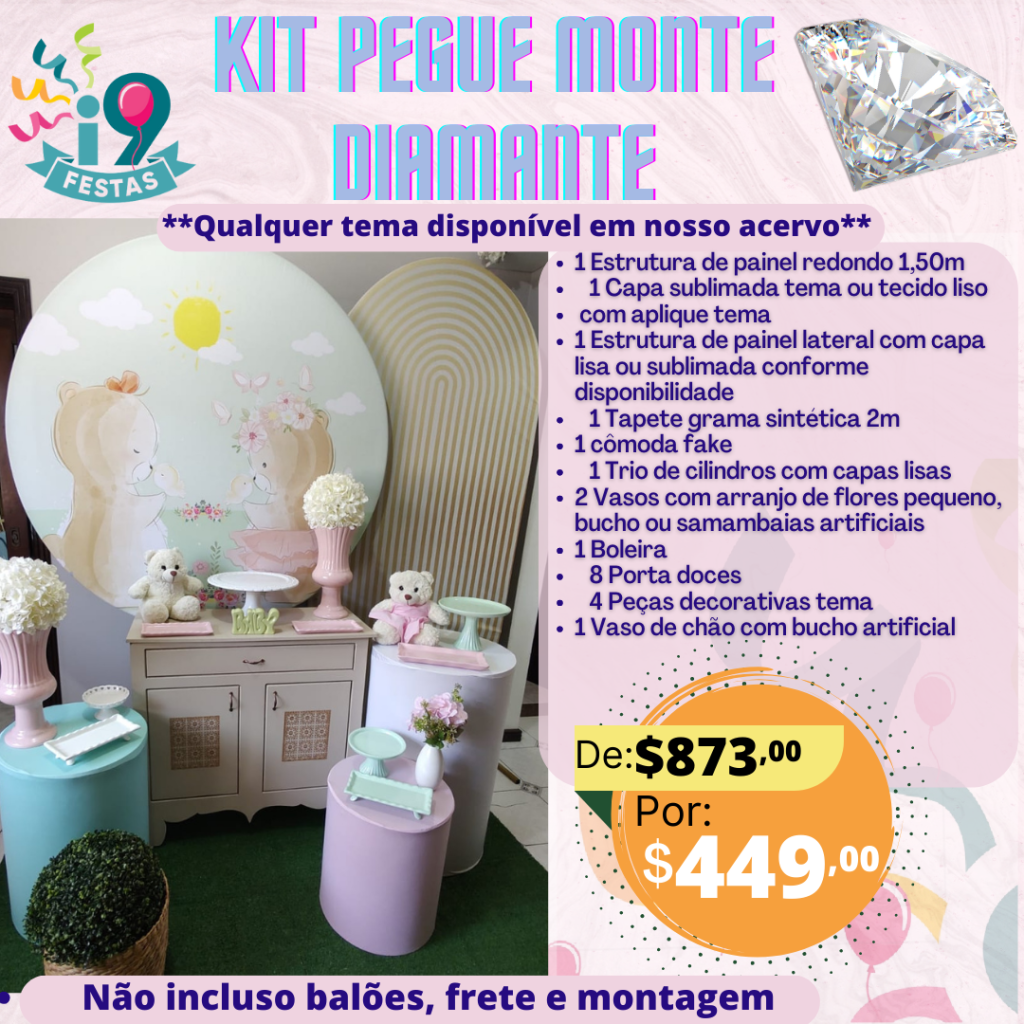 Pegue Monte Diamante - Chá Revelação Ursos - i9festas