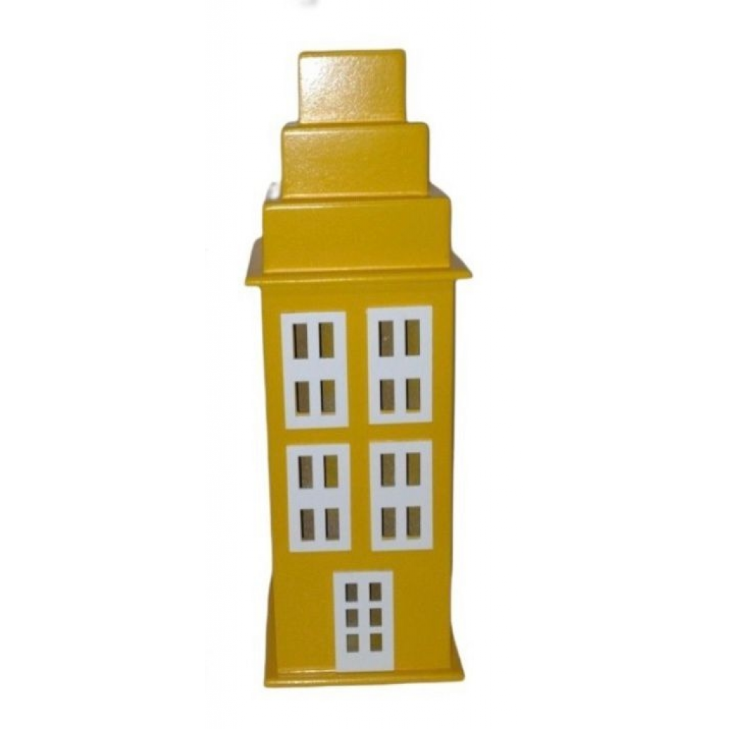 Prédio Amarelo Mdf 43Cm - Amarelo - i9festas
