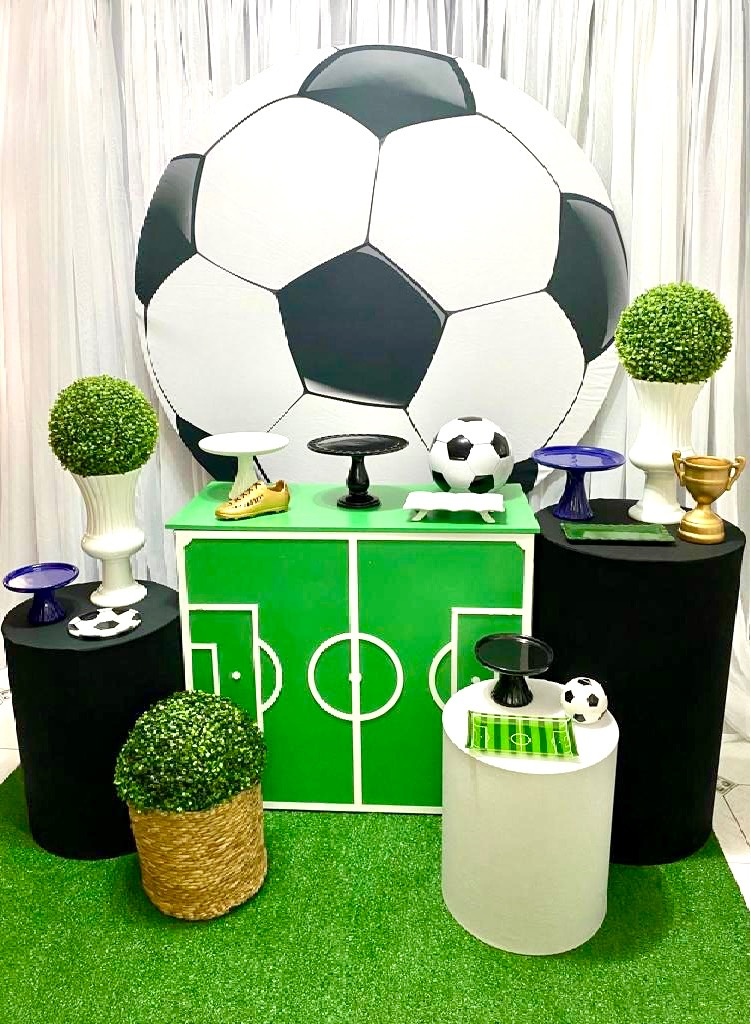 Kit Pegue Monte Esmeralda - Futebol Preto Com Verde - i9festas