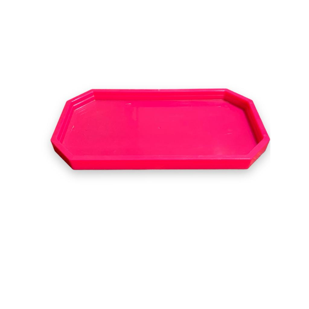 Bandeja Retangular Chanfrada - Pink Neon - Pink Neon - i9festas