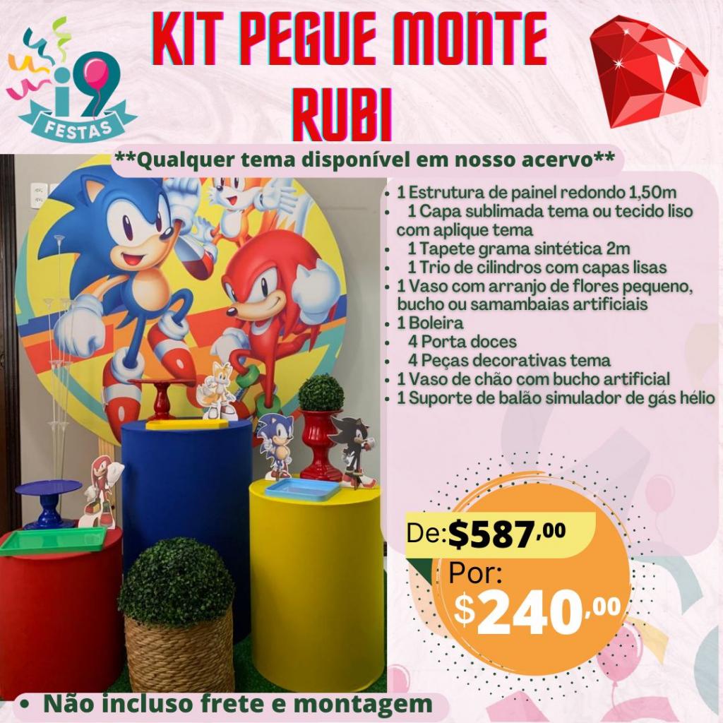 Kit Pegue Monte Rubi - Sonic - i9festas