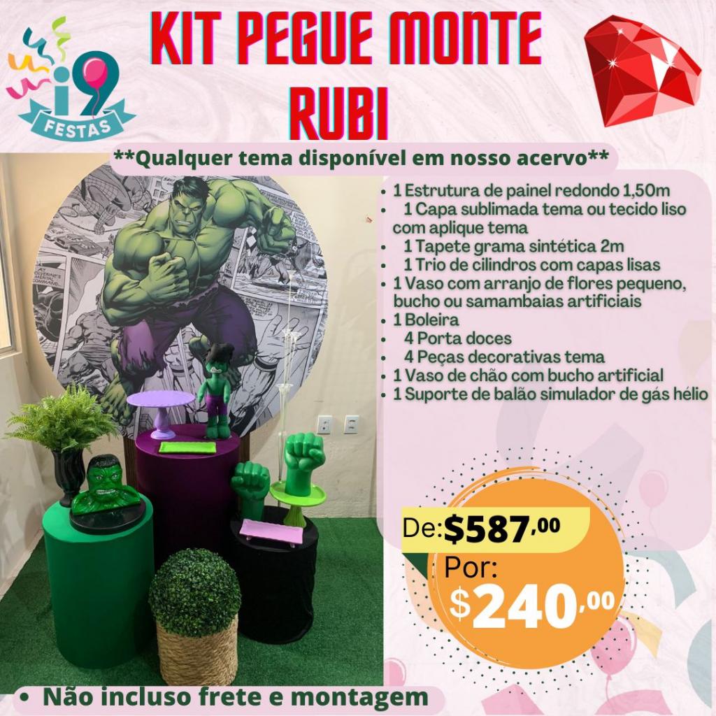 Kit Pegue Monte Rubi - Hulk - i9festas