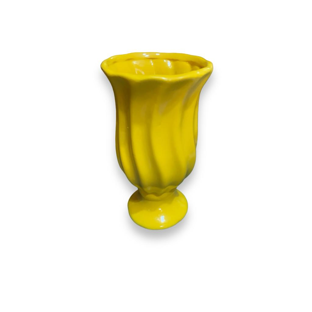 Vaso Curvado Amarelo M - Amarelo - i9festas