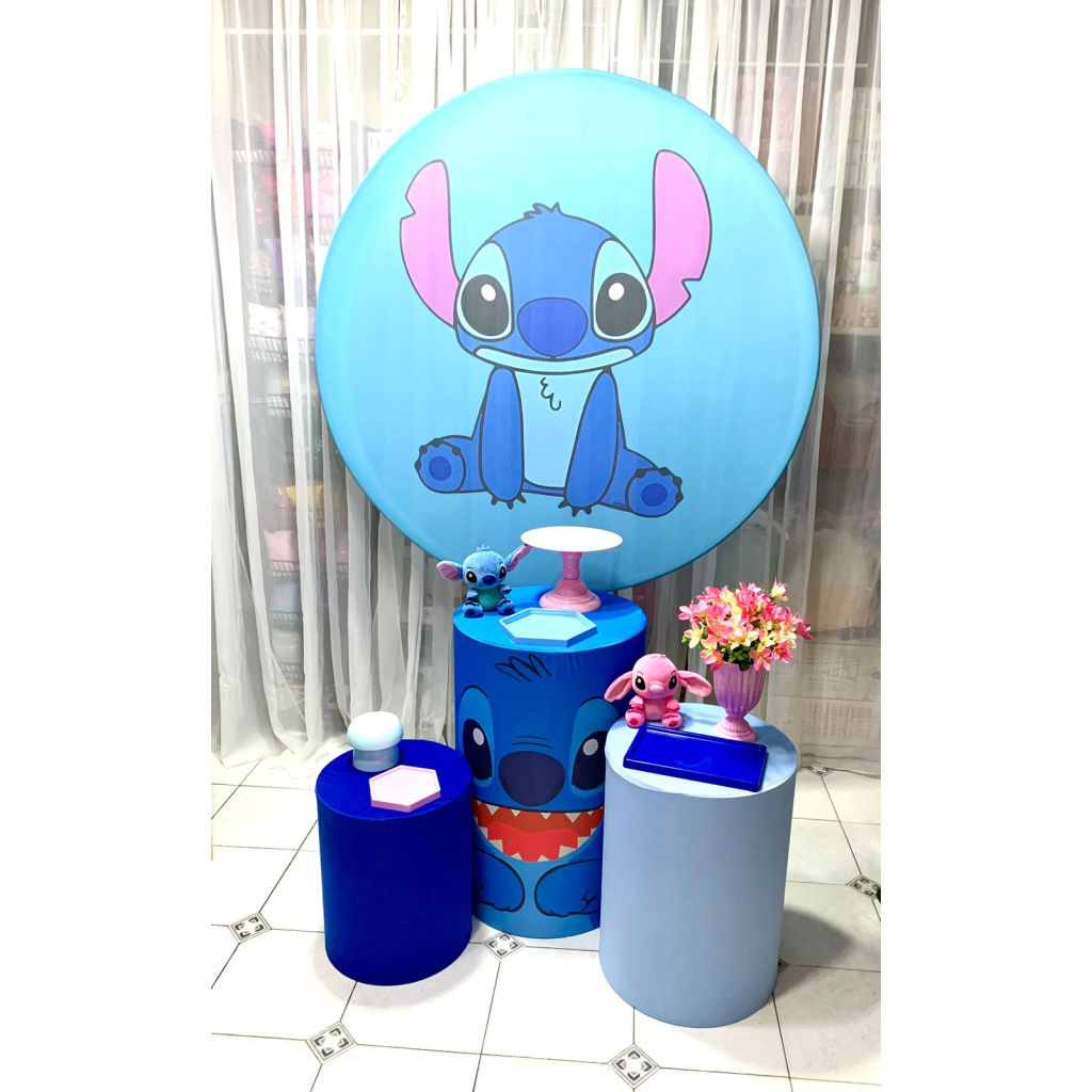 Kit Pegue Monte Pérola - Stitch Fundo Azul - i9festas